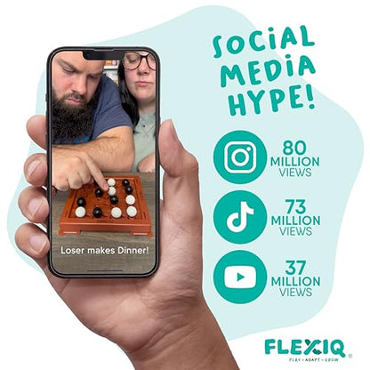 Orbito from Flex IQ, 2 Player Strategy Games for Family Gatherings, Great for Kids Games, Includes 1 Game Board with Orbito Button, 8 White Marbles and 8 Black Marbles - style: Orbito