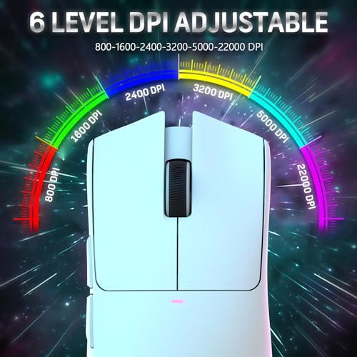 ATTACK SHARK X11 59g Lightweight Wireless Gaming Mouse,RGB Magnetic Charging Dock,PixArt PAW3311 Gaming Sensor,Tri-Mode-BT/2.4G Wireless/Wired Mouse,22000 DPI,5 Programmable Buttons for Pc/Mac(White) - color: white