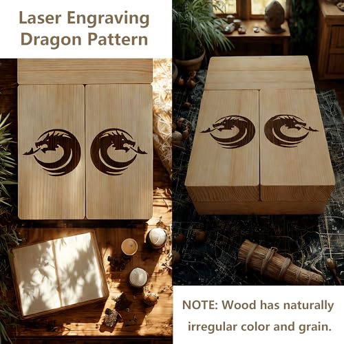 Wooden Dice Tower, DND Dice Roller with Tray | Portable Magnetic Die Roller Castle for Dungeons and Dragons, Board Game, D&D Tabletop Game and RPG Games
