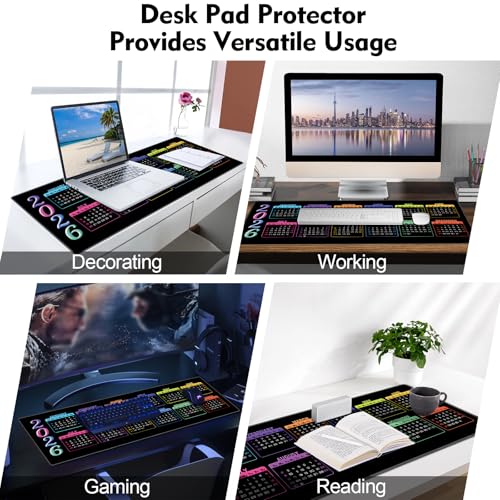 Galdas Gaming Mouse Pad XXL XL Large Long Extended Big Mousepad Non-Slip Rubber Keyboard Mouse Pad with Stitched Edges for Laptop Home Office (2026 Calendar, 31.5 * 11.8) - color: 2026 Calendar