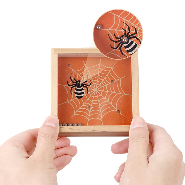 Mini Spider Maze Puzzle – Wooden Handheld Puzzle Game, Brain Teaser Labyrinth Toy, Fun Logic Puzzle, Portable Travel Puzzle Challenge - style: Mini Spider