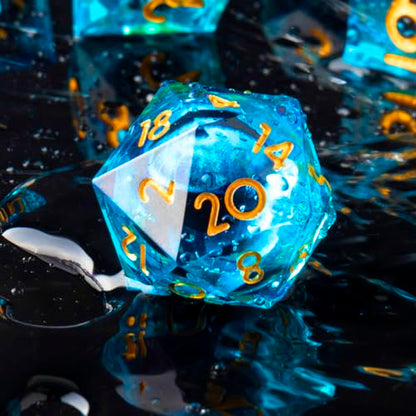 Beholder'S Eye D20 Dice Dragon Eye DND 22MM Single with Resin Sharp Edge 20 Sided D&D Handmade Polyhedral for Dungeons and Dragons, RPG, Roleplaying Games MTG Table Games(Blue Gold) - color: D20-blue Dragon Eye