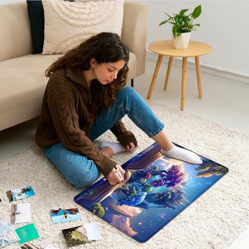 MTG 플레이매트 61 x 35.6cm(24 x 14인치), 매직 존 커맨더 덱 게이밍 데스크 매트 카드 게임 플레이 패드 MTG TCG 트레이딩 카드 잉크 게임용 카드 플레이매트 - Forest of Books