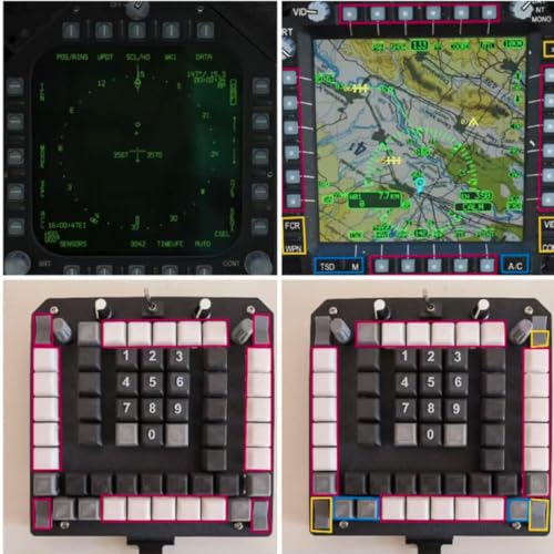 Helixsun Universal DCS Multifunction Display/Multifunction Panel Console With Tactile Joystick Switches, Compatible With JF-17/F18/F15-UFC/Apache-MPD