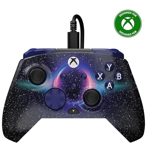 Turtle Beach Rematch Advanced Wired Gaming Controller for Xbox & PC | Xbox Series X|S, Xbox One, PC, 2 Remappable Buttons, Hall-Effect Triggers, Audio Controls, Image Shifting Design, Dark Cosmos - color: Dark Cosmos Reveal