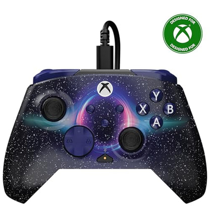 Turtle Beach Rematch Advanced Wired Gaming Controller for Xbox & PC | Xbox Series X|S, Xbox One, PC, 2 Remappable Buttons, Hall-Effect Triggers, Audio Controls, Image Shifting Design, Dark Cosmos - color: Dark Cosmos Reveal