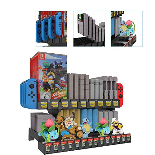 Multifunctional Game Storage and Display Stand for NSW/NDS/3DS/Amiibo/NDS series/Game Boy/FC/SFC/NES/SNES/N64