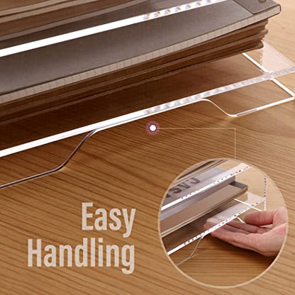 SANRUI Acrylic Paper Organizer Letter Tray for Desk, 4 Tier Enlarged File Sorter,Clear File Holder Desktop Shelf Document Storage for School Office Home - style: Enlarged 4 Tier File Tray Holder