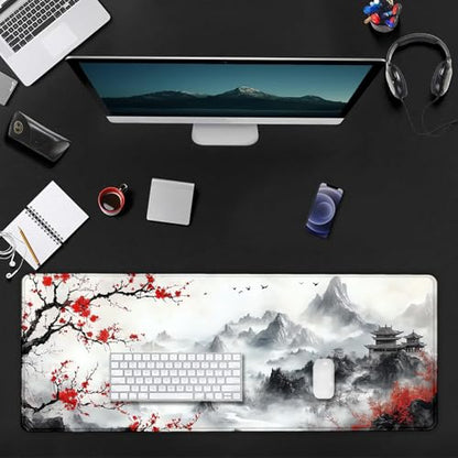 Large Mouse Pad, Desk Mat Computer Keyboard Pad Non-Slip Rubber Base Waterproof with Stitched Edges for Laptop Gaming, Office & Home 31.5 x 11.8 Inch (XL-11) - color: Xl-11