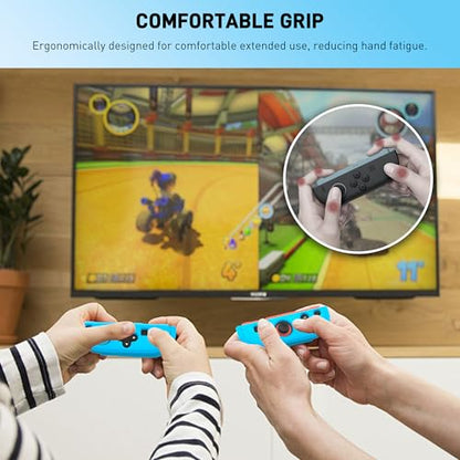 GLDRAM Soft Silicone Case for Nintendo Switch 2 Joycon - Protective Cover with Anti-Slip Grip & Thumb Grips - Shock-Absorbing Skin for Left & Right Controllers (Blue) - color: Blue