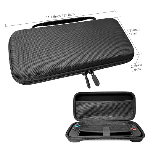Travel Carrying Case for Nintendo Switch 2 2025, Large Volume Consoles Accessories Bundle Holder Shockproof Hard Shell Protective Cover Pouch Waterproof Portable with Game Cartridge Slots Black - color: Black, style: Net