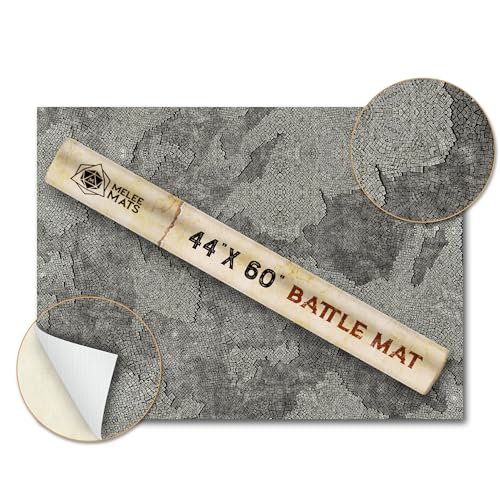 44"x60" Vinyl Battle Mat for Warhammer 40k Terrain & DND Tabletop Gaming - Detailed Battle Map - Complete DND Starter Set for TTRPG Wargaming Table- Age of Sigmar - Dungeon and Dragons - color: Cobblestone, size: 44"x60"