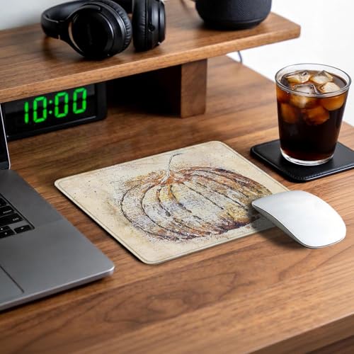 Fall Farmhouse Mouse Pad for Desk 9.5x7.9 Inch - color: Pumpkin