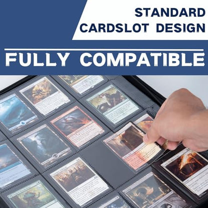 1000+ Pockets Trading Card Binder, 16-Pocket Card Ablum Compatible with MTG,Sports Cards & Other Standard Size Trading Cards (Blue) - color: Blue