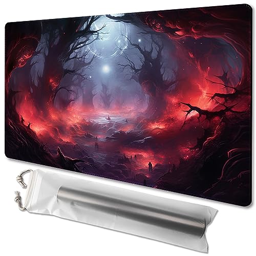MTG Playmat Size 24x14in Free Storage Bags Non-Slip Backing, Ideal for Card Game Enthusiasts TCG Playmat (Ashes of the Fallen) - color: Ashes of the Fallen
