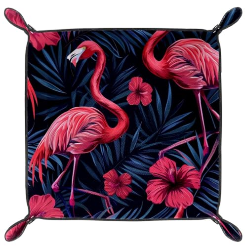 Leaves Flamingo Dice Tray Dice Rolling Tray Folding Dice Holder for Dice Games, Like RPG, DND and Other Table Games - color: Multi 9