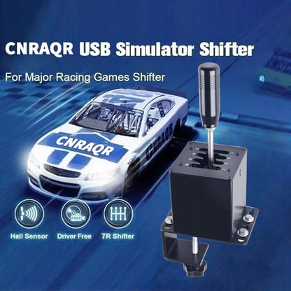 CNRAQR PC USB Simulator Shifter 7+R H Gear Shifter with L Shape Clamp Set Gear shift PC Windows Steering Compatible with G29/G27/G25, T300RS/GT Wheel - color: 7R+L Shape Clamp