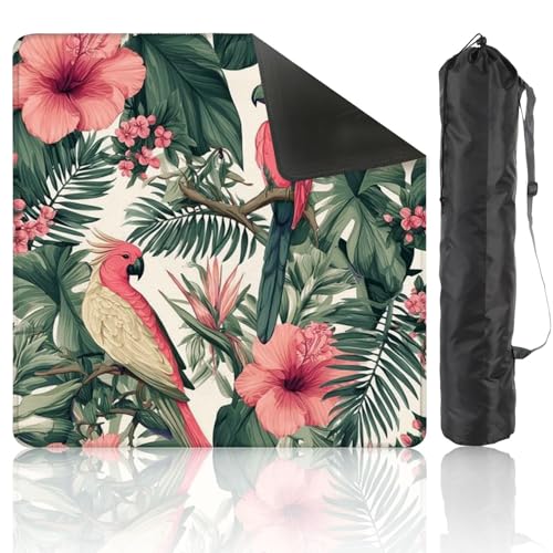 Mahjong Mat 31.5" x 31.5" Tropical Leaves Flowers Frangipani Birds Paradise Parrot Abstract Non-Slip Noise Reduction Mahjong Tiles Table Cover for Dominoes Poker Card Board and Tile Games - color: Color8