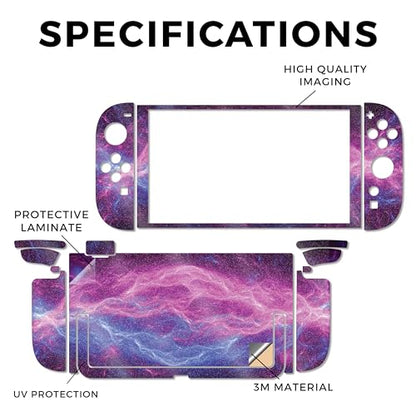 Glossy Glitter Gaming Skin Compatible with Nintendo Switch 2 Console Only - Raw Energy - Premium 3M Vinyl Protective Wrap Decal Cover - Easy to Apply | Crafted in The USA by MightySkins - color: Raw Energy, size: Switch 2 Console Skin Only, style: Glossy