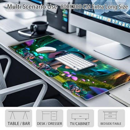 Large Gaming Mouse Pad Set with Wrist Support – 31.5" x 11.8" 4-in-1 XXL Mousepad with Keyboard Wrist Rest, Mouse Wrist Rest & Coaster – Ergonomic Desk Mat for Office, Home – Cute Baby Elephant - color: Cute Baby Elephant