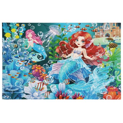 100 Pieces Puzzle for Kids Aged 6-8, Mermaid Puzzle for Ages 8-10 Years Old for Girls Aged 4-6, Kids Learning and Educational Puzzle Toys, Gifts for Girls and Boys - color: Mermaid of the Sea
