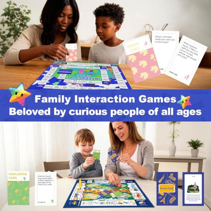 Interactive 290 Card Game for Kids Fun Family Games 2-12 Players | Double-Sided Board Adult Games for Game Night Party Gift Dinner Classroom Travel Games for Kids Ages 6+ Quick-Playing