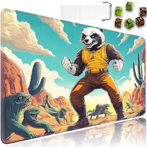 for MTG Game Playmat - 24 x 14 inches with Dices and Storage Bags, Non-Slip Base for TCG and Board Game Card Mats, Trading Card Games Mat, Angry Bear Pattern Collectible Card Playmats - color: Jv-playmat-p7-1-h215