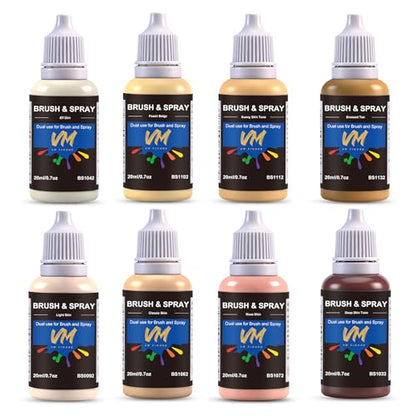 VM 8 Color Skin Tone Paint Set,Flesh Tone Model Paint Kit for Artists, Crafts, Miniature Figures, Bust Painting,Modeling Acrylic Paints 8 Bottles x 20ml (0.67 fl.oz.) - color: Skin Tone Color Set 8 Bottles