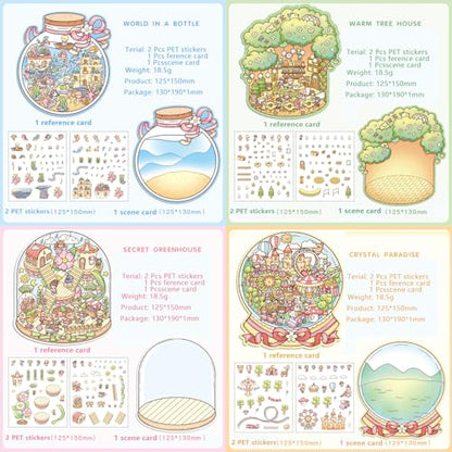 DIY 3D Sticker Scene,8 Sets Pack(500+),Reusable Sticker Book | Cute Sets for Free Combination, Cute Waterproof for Anywhere, Crafts Party Favors Birthday Gift - style: L 3-in-1 8P
