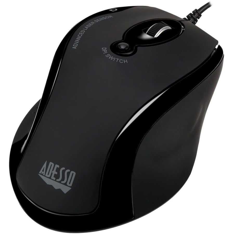 Adesso iMouse G2 - USB Ergonomic Optical Mouse Adjustable DPI Internet Navigational B, Black