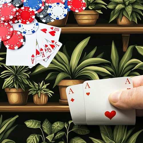 Potted Plants On Shelves for MTG & TCG Playmat Mouse Pad,BFDHGQZC 24" x 14" Game Mat for MTG/RPG/CCG Trading Card Game Playmats Table Mat Perfect for Card Games Video Games Computer Office - color: Potted Plants on Shelves