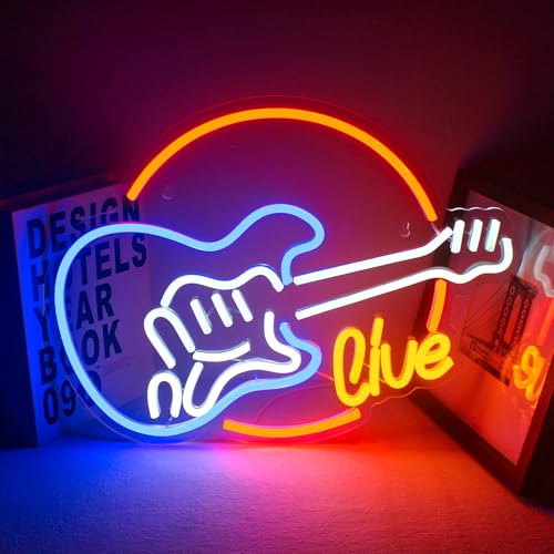 Live Music Neon Sign Colorful Guitar Shape Wall Light for Studio Decor - color: Guitar Live