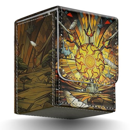 Card Deck Box for MTG Card Storage Box Holds 100 Plus Single Sleeved Cards with Trading Cards Games TCG Yugioh etc. (Yellow) - color: Yellow