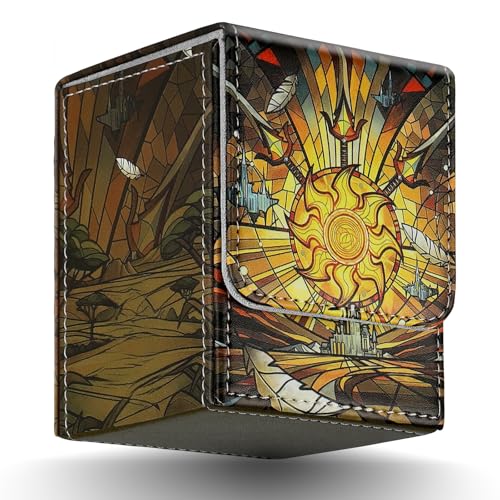 Card Deck Box for MTG Card Storage Box Holds 100 Plus Single Sleeved Cards with Trading Cards Games TCG Yugioh etc. (Yellow) - color: Yellow
