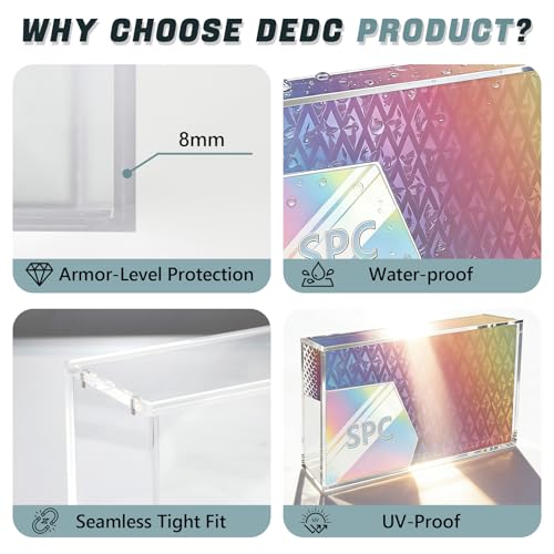 DEDC 1PCS Acrylic Display Case Compatible with Prismatic Evolutions Super Premium Collection 6mm Thick Magnetic Lid Protective Box with Cleaning Cloth and Silicone Pads