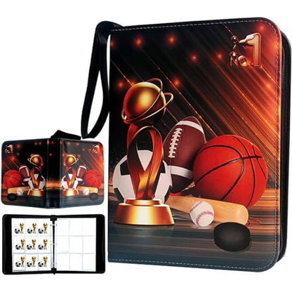 Sports Card Binder 900 Pockets Trading Card Binder with 50 Sleeves Fits 900 Sport Cards, Sports Card Holder Binder with Zipper, Soccer Football Baseball Basketball Hockey Card Gifts Collection Storage - size: 900 Pockets Sports