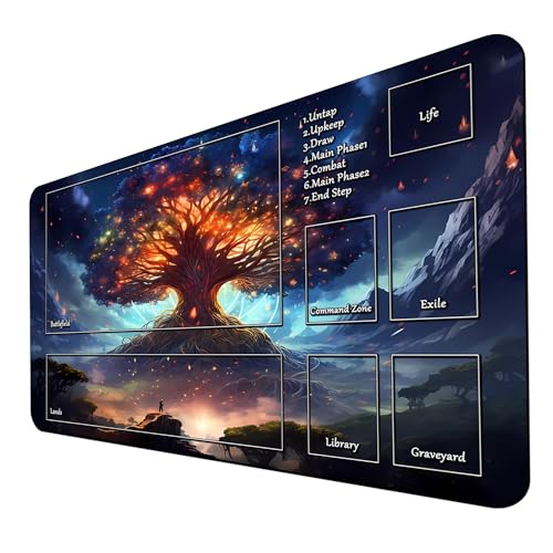 MTG Playmat, TCG Play Mat for OCG DND 24 x 14 inches Trading Card Inked Game Playmats with Storage Bag Smooth Rubber Surface Battle Game - color: Playmat 10
