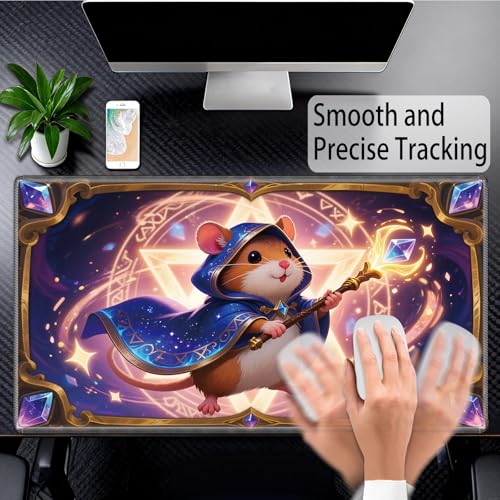 for MTG Playmat, for TCG Play Mat, 24 x 14 inches, Magic Game Card Mat Commander Playmat,Trading Card Inked Game Mat,Battle Game Rubber Non-Slip Mat - Hamster - color: Hamster
