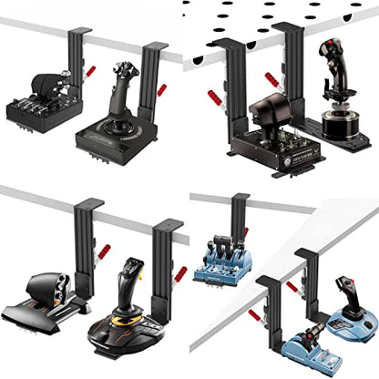 Universal Hotas Desk Mount for Thrustmaster Warthog 10C&Throttle/Winwing Orion 1&2/T.16000M FCS/TCA Officer Pack Airbus/VKB Gunfighter MK.LLL/Logitech X52/X52 Pro/X55/X56/VPC WarBRD (Two Pack)