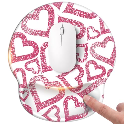 Mouse pad with Wrist Rest,Relieving Pain Memory Foam Computer pad, Ergonomic Desktop Mouse, Silicone Material Mouse pad, with Non-Slip PU Base (Love) - color: Love