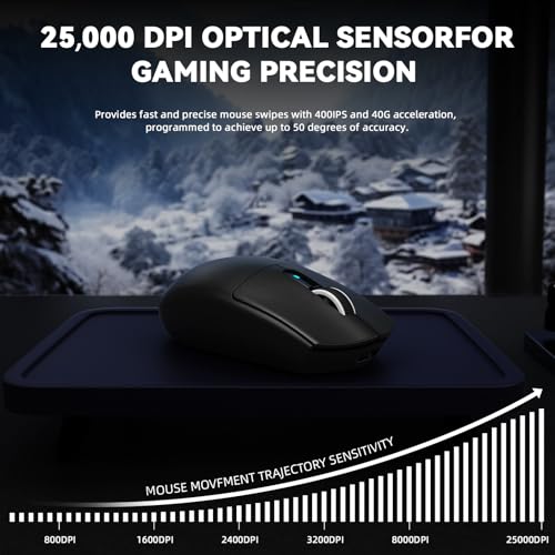 MAMBASNAKE ATTACK SHARK G3PRO Wireless Gaming Mouse,Tri-Mode,Bluetooth/2.4G/USB,59g Ultra Lightweight,25K DPI,100M Clicks Switches,RGB Magnetic Charging Dock,PAW3311 Sensor,BK52820 Chip-Black - color: Black
