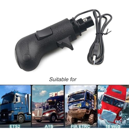 SQFOR USB American Truck Simulator Shifter, 18-Speed Gearshift Knob for ATS & ETS2 Games, PC Sim Racing Shifter Compatible with Logitech G25 G27 G29 G920 G923 Thrustmaster TH8A PXN A7
