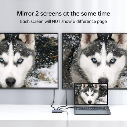 MT-VIKI 4K@120Hz HDMI Splitter 1 in 2 Out Aluminum HDMI Splitter 2.1, 8K@60Hz Duplicate/Mirror, 40Gbps, HDCP2.3, EDID (Non-bidirectional) - size: 8K 1 in 2 out