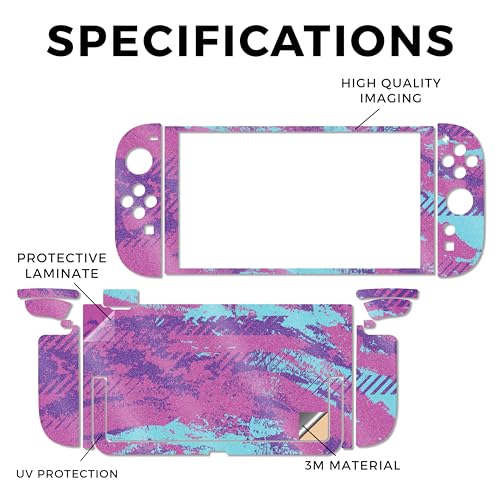 Glossy Glitter Gaming Skin Compatible with Nintendo Switch 2 Console Only - Grunge Purple - Premium 3M Vinyl Protective Wrap Decal Cover - Easy to Apply | Crafted in The USA by MightySkins - color: Grunge Purple, size: Switch 2 Console Skin Only, style: G