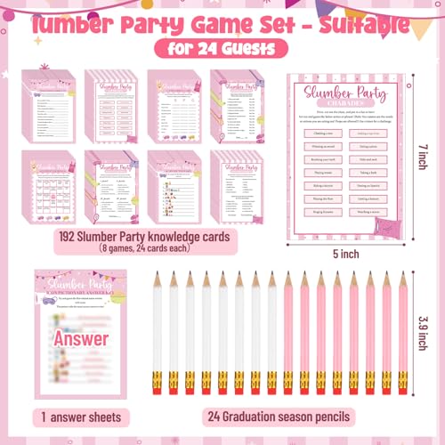 217 Pcs Slumber Party Bingo Games and Fun Activities Family Gathering Sleepover Question Card Set Game for Adults Games Indoors, Sleepover Activity Supplies - style: Slumber Party
