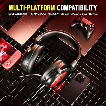 Redragon H540 Wireless Gaming Headset for PC, PS4/5, Xbox, Switch, 4-Mode(2.4G/BT/USB/3.5mm) - 7.1 Surround Sound - 53MM Drivers Gaming Headphones with Noise Canceling Mic - Memory Foam - Black