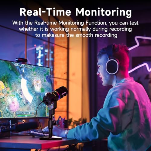 COMICA EJoy D10 PRO(D) Combo Dual-Channel Wireless USB Gaming Microphonefor PC, RGB Dynamic Mic with Wired/Wireless Modes, XLR/USB-C, Real-Time Monitoring, Studio Mic for Gaming, Streaming, Podcast - color: Black