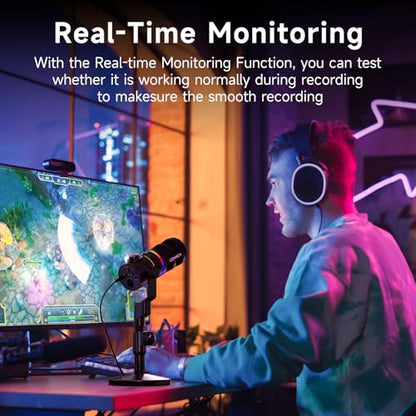 COMICA EJoy D10 PRO(D) Combo Dual-Channel Wireless USB Gaming Microphonefor PC, RGB Dynamic Mic with Wired/Wireless Modes, XLR/USB-C, Real-Time Monitoring, Studio Mic for Gaming, Streaming, Podcast - color: Black