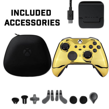 Custom Controllerzz Elite Series 2 Controller Compatible With Xbox One, Xbox Series S and Xbox Series X (Gold Chrome) - color: Gold Chrome