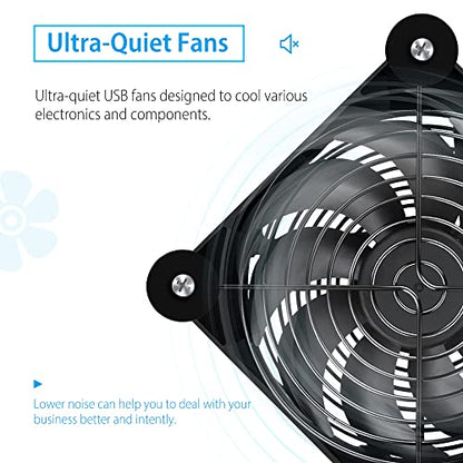1Pack Quiet 120mm USB Fan Dual-Ball Bearings, USB Fan 5V, with L/M/H 3-Degree Speed Controller High Airflow Cooling Fan for Router Modem Receiver DVR PlayStation Xbox TV Box - size: 1Pack